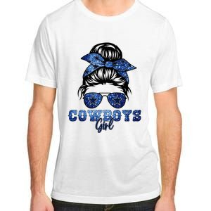 Funny Messy Bun Cowboys Girl Sport Fan Adult ChromaSoft Performance T-Shirt