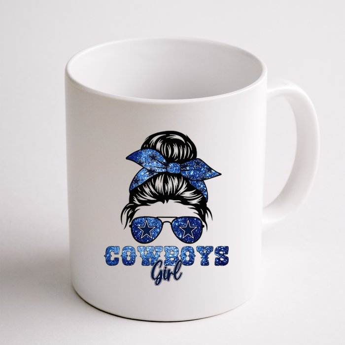 Funny Messy Bun Cowboys Girl Sport Fan Coffee Mug