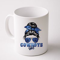 Funny Messy Bun Cowboys Girl Sport Fan Coffee Mug