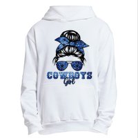 Funny Messy Bun Cowboys Girl Sport Fan Urban Pullover Hoodie