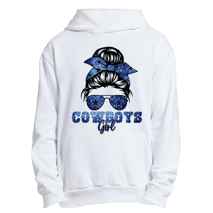 Funny Messy Bun Cowboys Girl Sport Fan Urban Pullover Hoodie