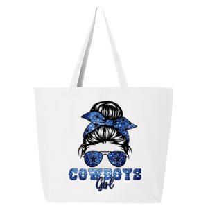 Funny Messy Bun Cowboys Girl Sport Fan 25L Jumbo Tote