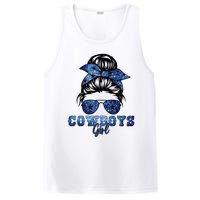 Funny Messy Bun Cowboys Girl Sport Fan PosiCharge Competitor Tank