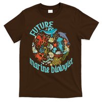 Future Marine Biologist Ocean Life Drawing Whale Octopus T-Shirt