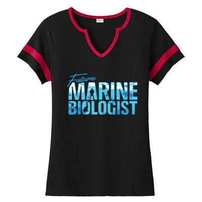 Future Marine Biologist Ocean Student Biology Gift Ladies Halftime Notch Neck Tee