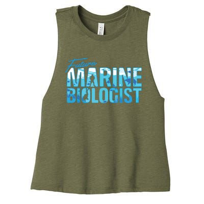 Future Marine Biologist Ocean Student Biology Gift Women's Racerback Cropped Tank