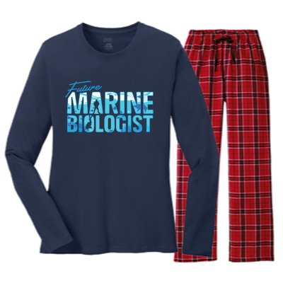 Future Marine Biologist Ocean Student Biology Gift Women's Long Sleeve Flannel Pajama Set 