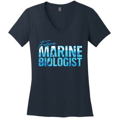 Future Marine Biologist Ocean Student Biology Gift Women's V-Neck T-Shirt