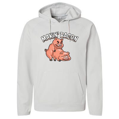 Funny Making Bacon For Women Cool Pig Bacon Joke Performance Fleece Hoodie