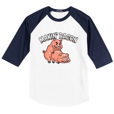 Funny Making Bacon For Women Cool Pig Bacon Joke Baseball Sleeve Shirt