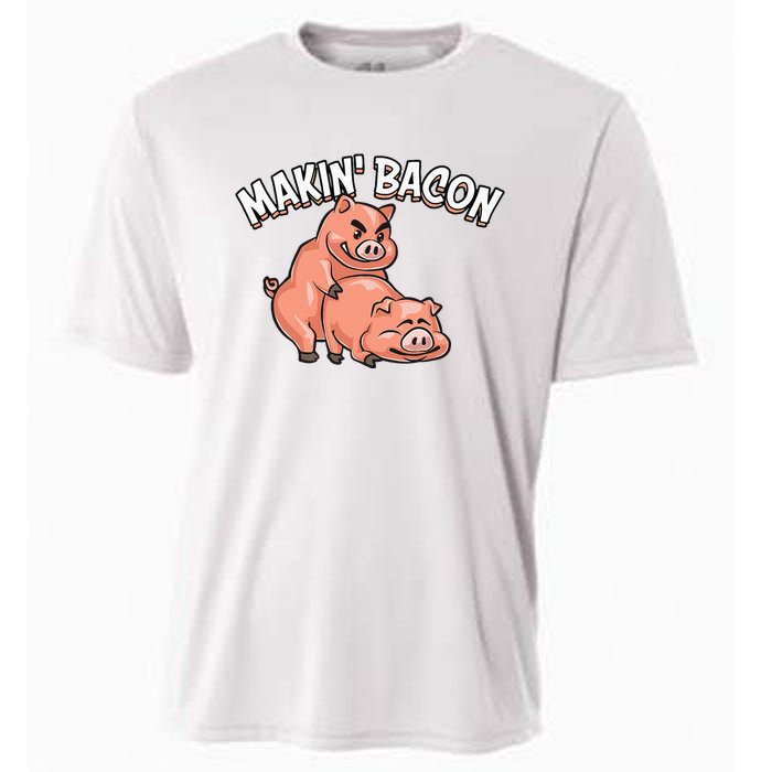 Funny Making Bacon For Women Cool Pig Bacon Joke Cooling Performance Crew T-Shirt