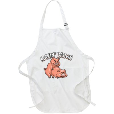 Funny Making Bacon For Women Cool Pig Bacon Joke Full-Length Apron With Pockets