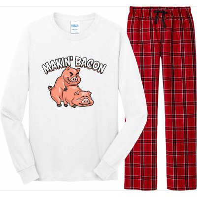 Funny Making Bacon For Women Cool Pig Bacon Joke Long Sleeve Pajama Set