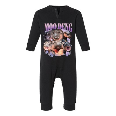 Funny Moodeng Baby Pygmy Hippo Cute Zoo For Family Gift Infant Fleece One Piece