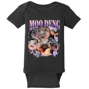 Funny Moodeng Baby Pygmy Hippo Cute Zoo For Family Gift Baby Bodysuit