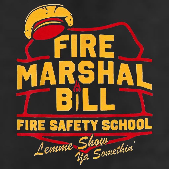 Fire Marshal Bill Safety School Funny Firefighter 7 Panel Mesh Trucker Snapback Hat