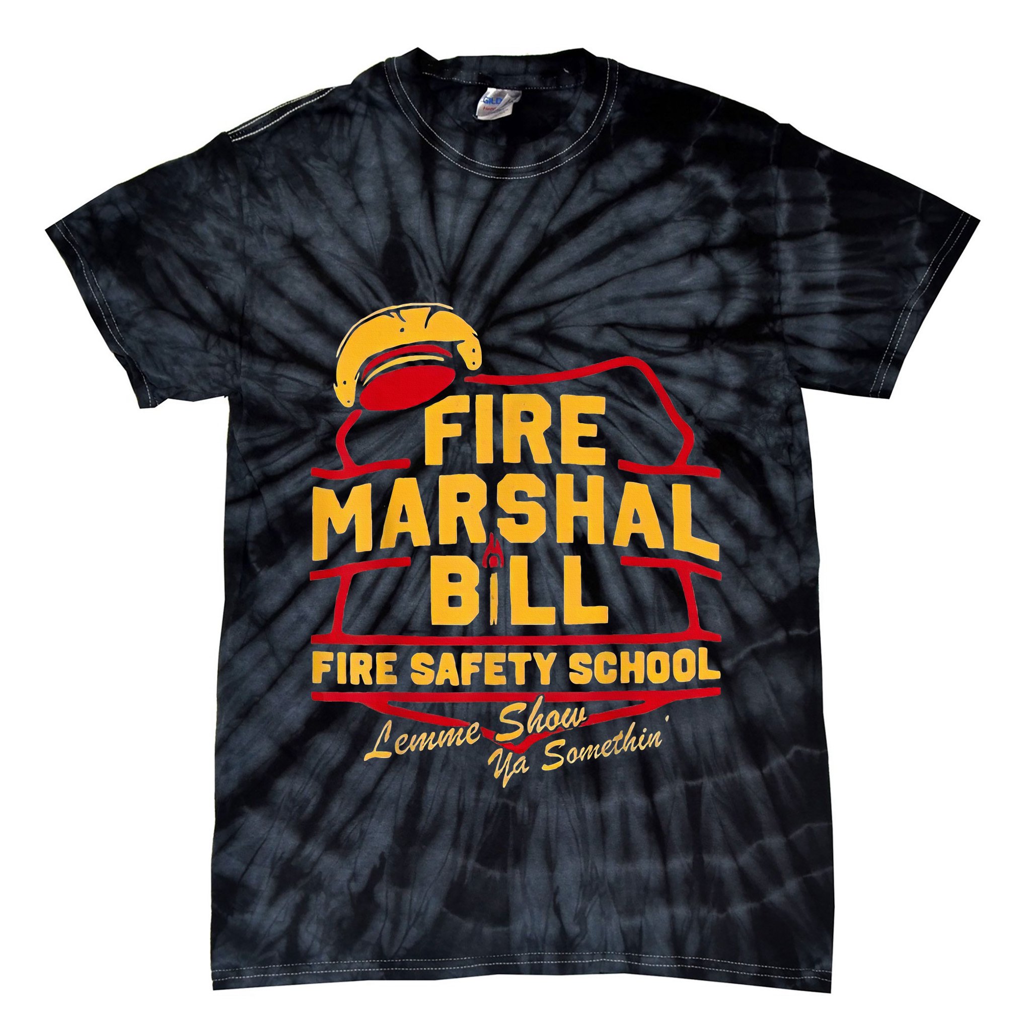 Fire Marshal Bill Safety School Funny Firefighter Tie-Dye T-Shirt
