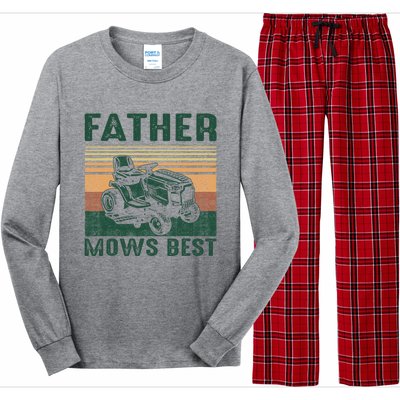 Father Mows Best Lawn Care Dad Mowing Gardener FatherS Day Long Sleeve Pajama Set