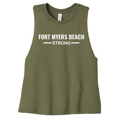 Fort Myers Beach Strong Community Strength Prayer Support Women's Racerback Cropped Tank