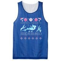 Favorite Mermaid Beach Vacation Ugly Merry Xmas Santa Gift Mesh Reversible Basketball Jersey Tank