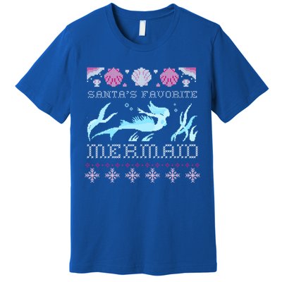 Favorite Mermaid Beach Vacation Ugly Merry Xmas Santa Gift Premium T-Shirt