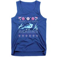 Favorite Mermaid Beach Vacation Ugly Merry Xmas Santa Gift Tank Top