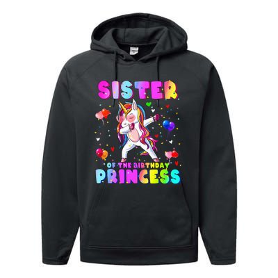 Family Matching Birthday Princess Dabbing Unicorn Sister Performance Fleece Hoodie