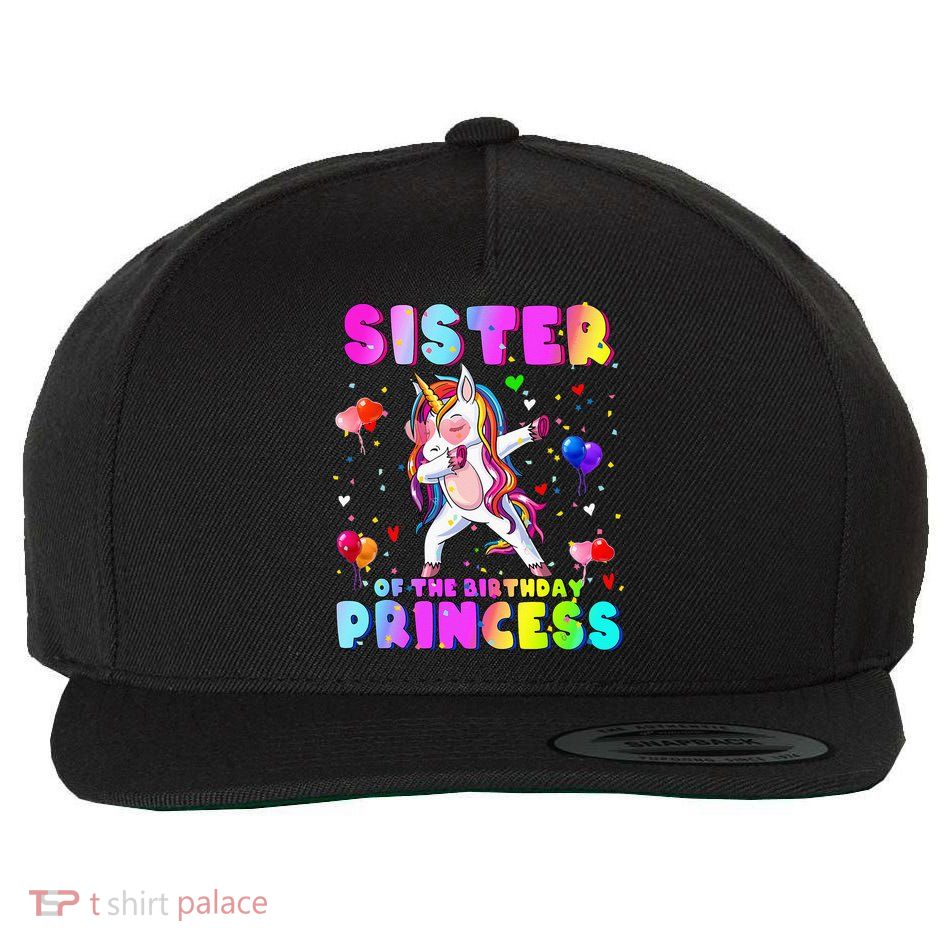 Family Matching Birthday Princess Dabbing Unicorn Sister Wool Snapback Cap
