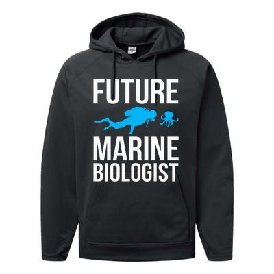 Future Marine Biologist Gift For Students Sea Life Performance Fleece Hoodie