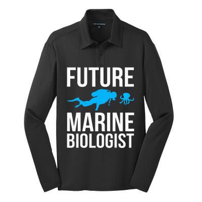 Future Marine Biologist Gift For Students Sea Life Silk Touch Performance Long Sleeve Polo