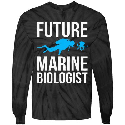 Future Marine Biologist Gift For Students Sea Life Tie-Dye Long Sleeve Shirt