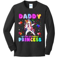 Family Matching Birthday Princess Girl Dabbing Unicorn Dad Kids Long Sleeve Shirt