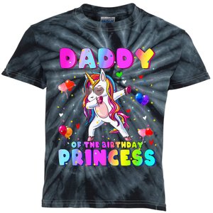 Family Matching Birthday Princess Girl Dabbing Unicorn Dad Kids Tie-Dye T-Shirt