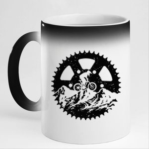 Funny Mountain Biking Art Mtb Mountain Biker 11oz Black Color Changing Mug