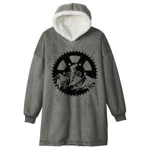 Funny Mountain Biking Art Mtb Mountain Biker Hooded Wearable Blanket