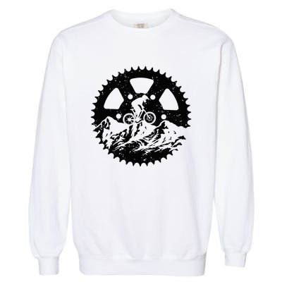 Funny Mountain Biking Art Mtb Mountain Biker Garment-Dyed Sweatshirt