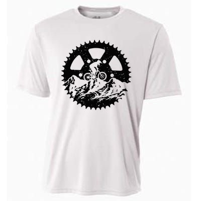 Funny Mountain Biking Art Mtb Mountain Biker Cooling Performance Crew T-Shirt