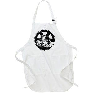 Funny Mountain Biking Art Mtb Mountain Biker Full-Length Apron With Pockets