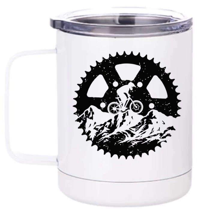 Funny Mountain Biking Art Mtb Mountain Biker 12 oz Stainless Steel Tumbler Cup