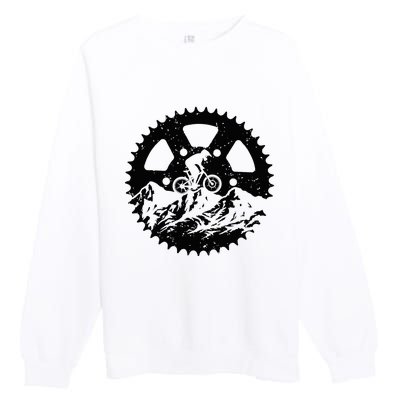 Funny Mountain Biking Art Mtb Mountain Biker Premium Crewneck Sweatshirt