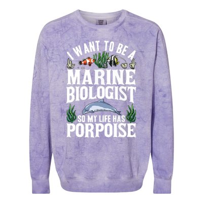 Future Marine Biology Gift Teens Cool Science Biologist Colorblast Crewneck Sweatshirt