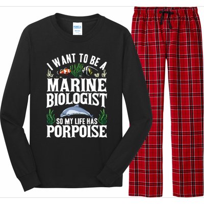 Future Marine Biology Gift Teens Cool Science Biologist Long Sleeve Pajama Set