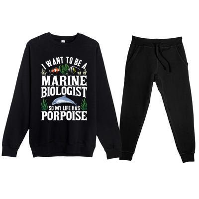 Future Marine Biology Gift Teens Cool Science Biologist Premium Crewneck Sweatsuit Set