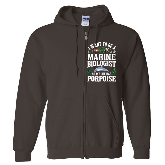 Future Marine Biology Gift Teens Cool Science Biologist Full Zip Hoodie