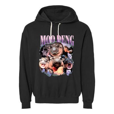 Funny Moodeng Baby Pygmy Hippo Cute Zoo For Family Garment-Dyed Fleece Hoodie