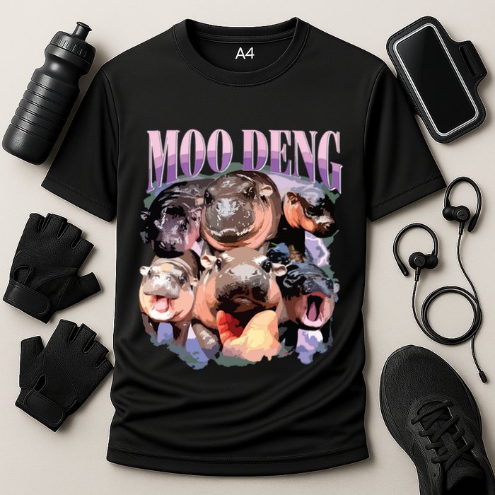 Funny Moodeng Baby Pygmy Hippo Cute Zoo For Family Performance Shirt
