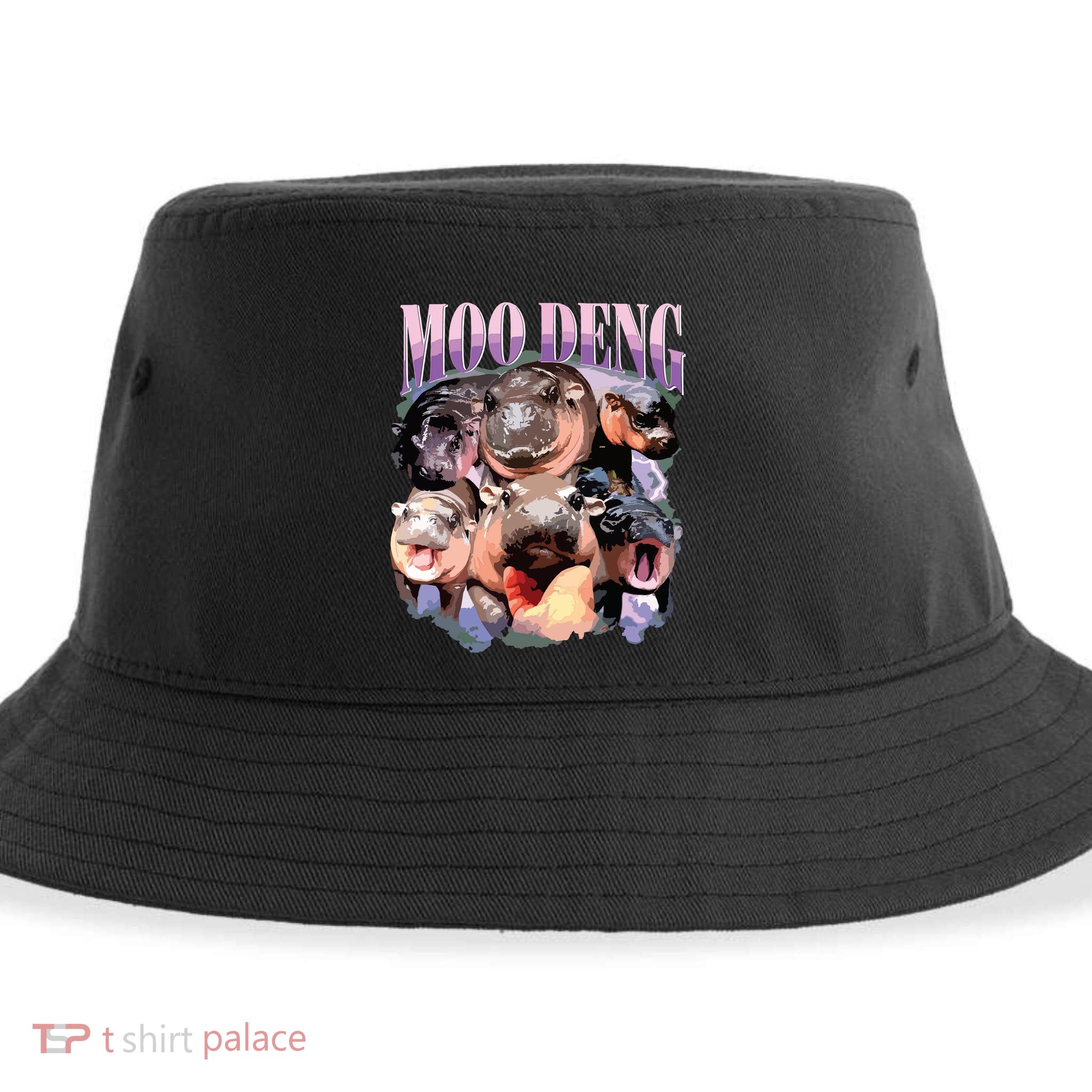 Funny Moodeng Baby Pygmy Hippo Cute Zoo For Family Sustainable Bucket Hat