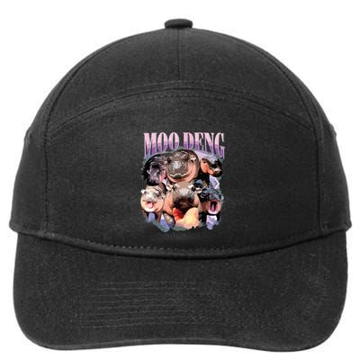 Funny Moodeng Baby Pygmy Hippo Cute Zoo For Family 7-Panel Snapback Hat