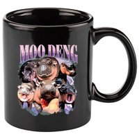 Funny Moodeng Baby Pygmy Hippo Cute Zoo For Family 11oz C Handle Ceramic Mug