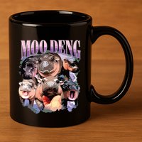 Funny Moodeng Baby Pygmy Hippo Cute Zoo For Family 11oz C Handle Ceramic Mug